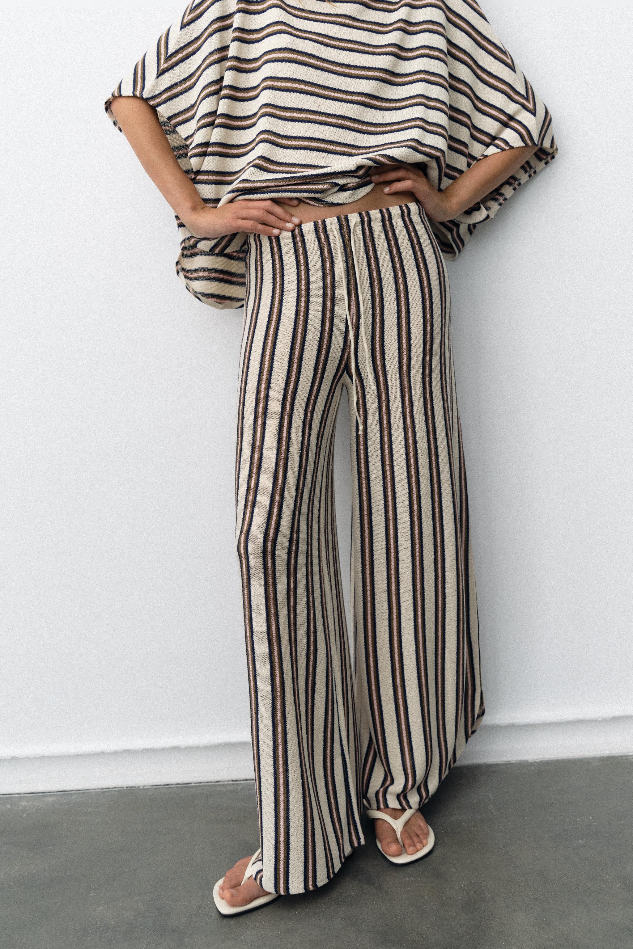 RUSTIC PANTS WITH VENTS — Brown Stripes