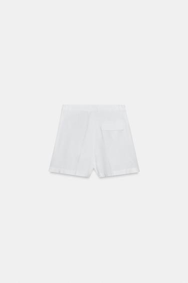 SHORT À PINCES TAILLE HAUTE - Blanc de Zara - Image 7