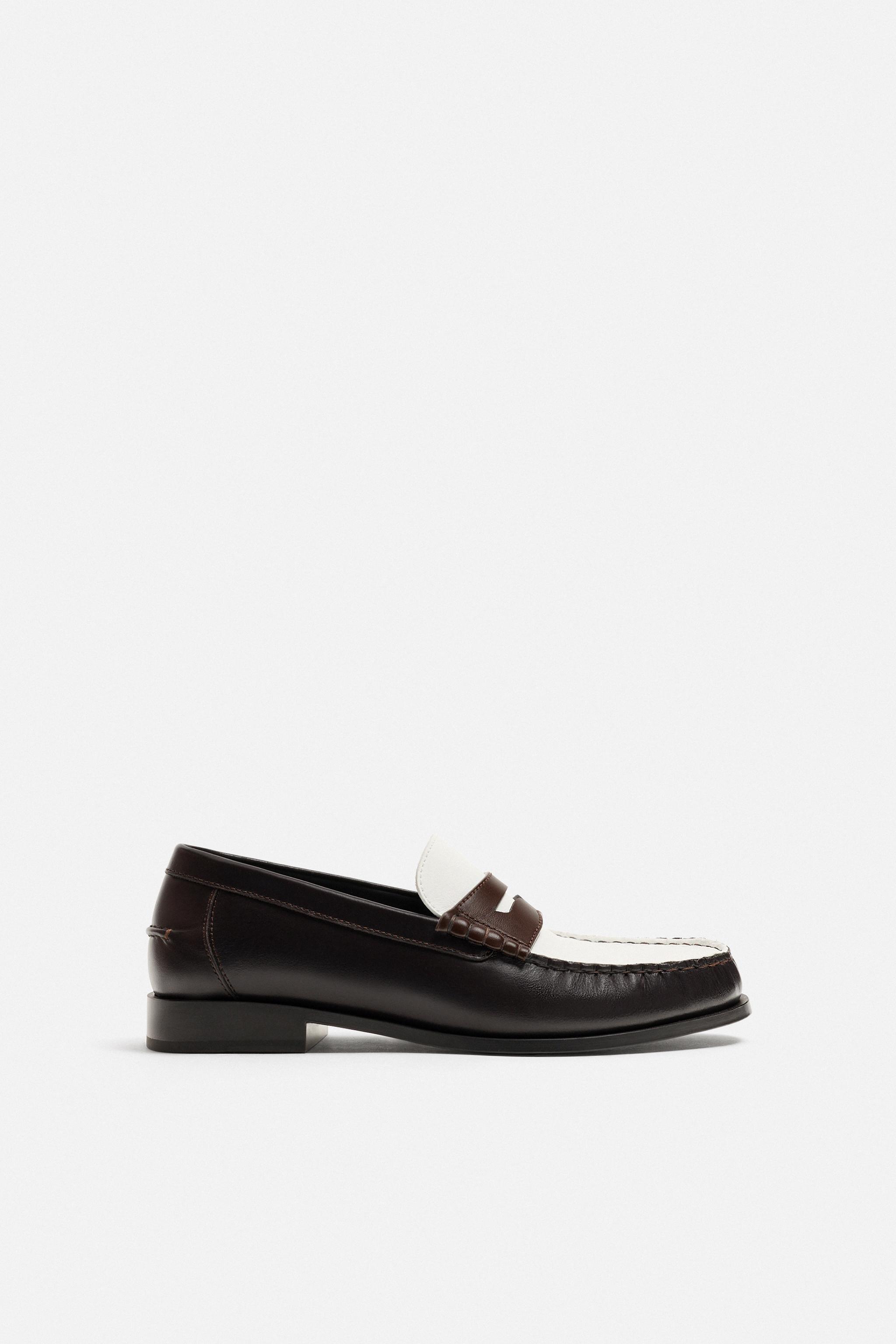 shuuka　ZARA レザーペニーストラップローファー 26.4㎝ レザーペニーストラップローファー - ブラック | ZARA Japan / 日本