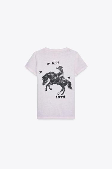 WASHED-EFFECT T-SHIRT - Pink by Zara - Image 4