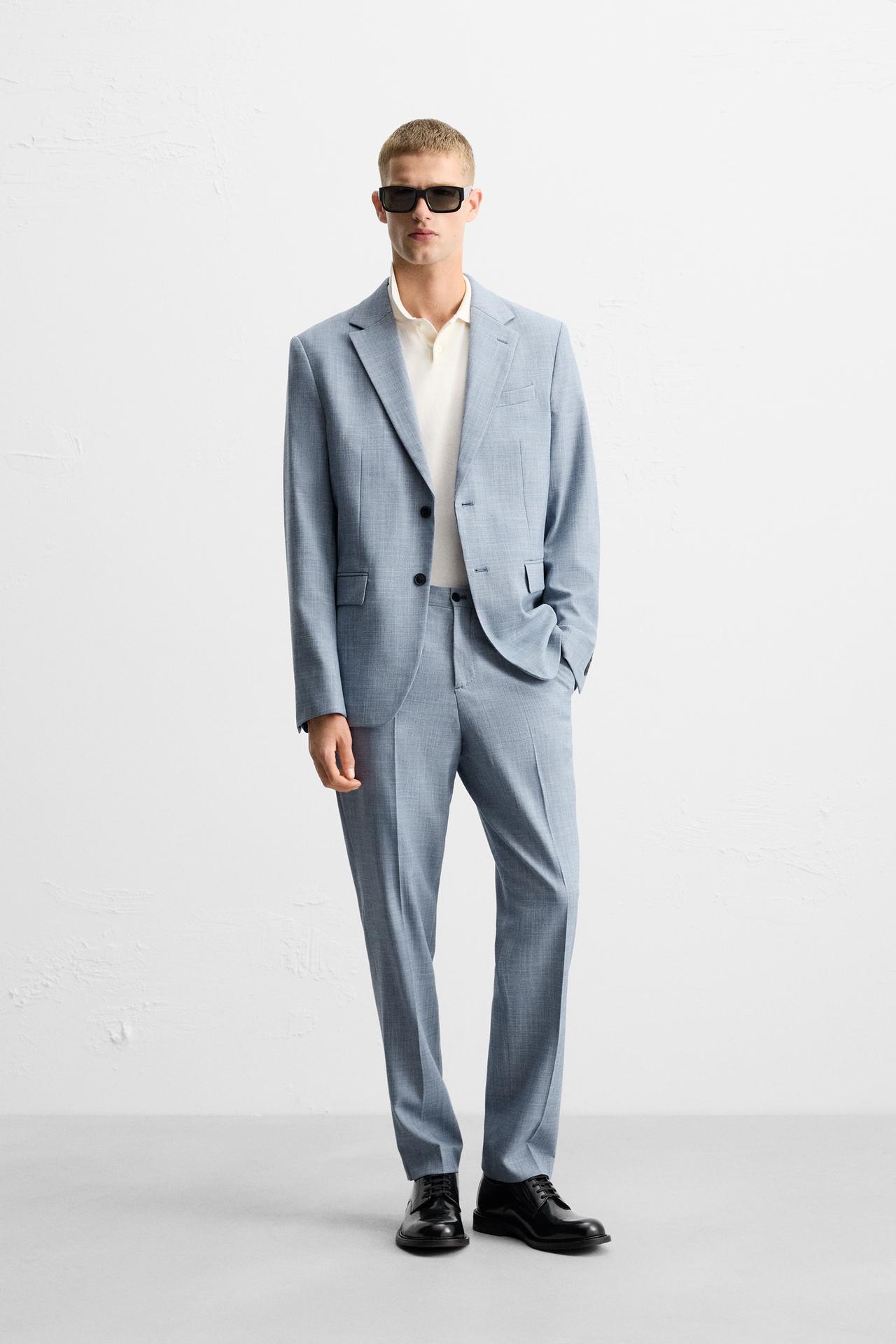 TEXTURED SUIT BLAZER - Bluish by Zara