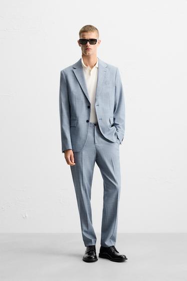 კოსტიუმის შარვალი სტრუქტურული - Zara-ს Bluish
