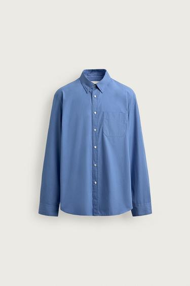 ORIGINS REGULAR FIT SHIRT WITH POCKET - Mid-blue by Zara