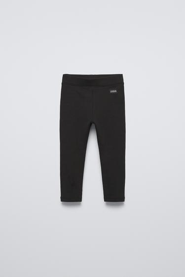LEGGING CÔTELÉ ÉTIQUETTE - Noir de Zara