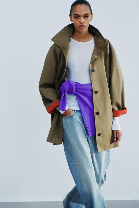 VESTE BALLON DÉPERLANTE COLLECTION ZW - Kaki de Zara - Image 1