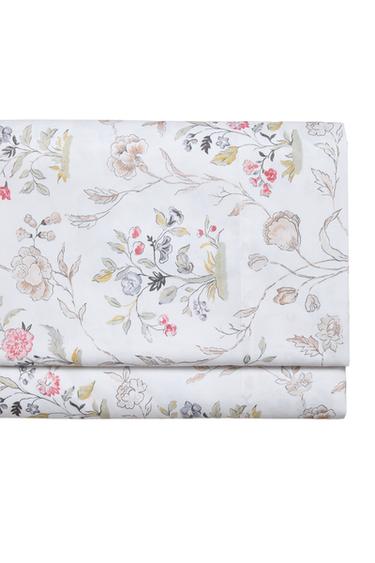 Zara FLORAL SATEEN FLAT SHEET - Oyster-white