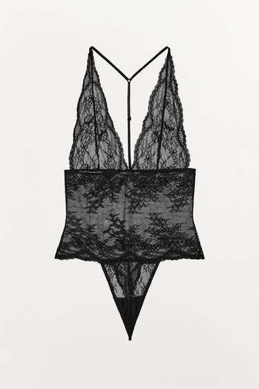 LACE BODYSUIT - Black by Zara - Image 7
