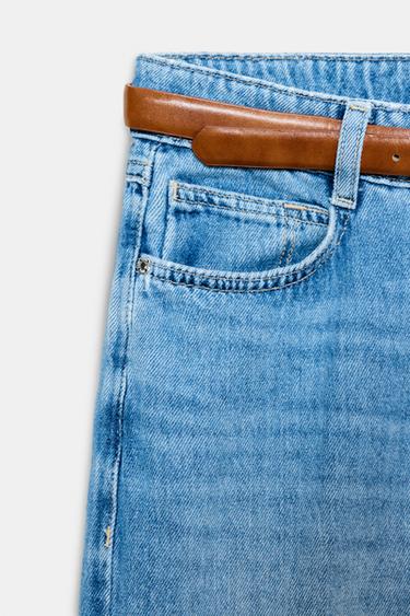 JEAN Z1975 WIDE LEG TAILLE HAUTE CEINTURE - Bleu moyen de Zara - Image 7