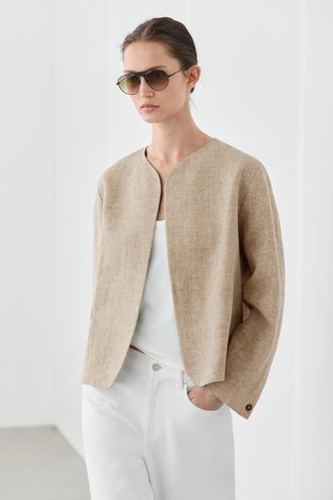 Zara Bomber jacket with flecked detail - Beige