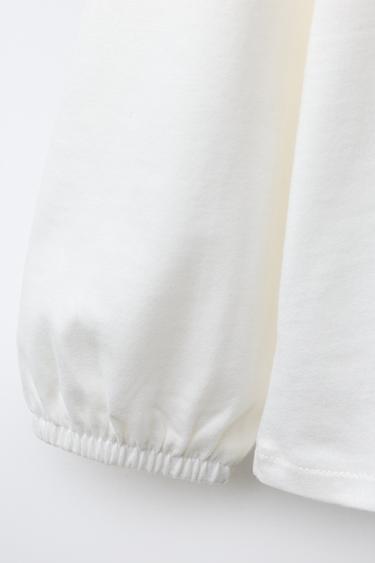 T-SHIRT COL CLAUDINE BRODÉ - Noir de Zara - Image 2
