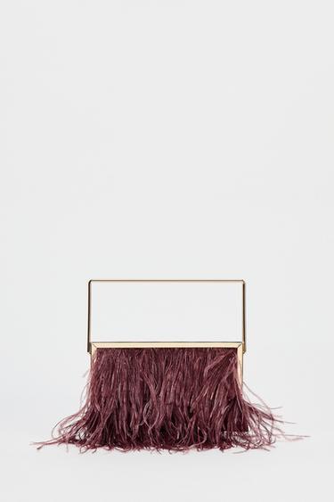 MINAUDIÈRE À PLUMES - Bordeaux de Zara - Image 2