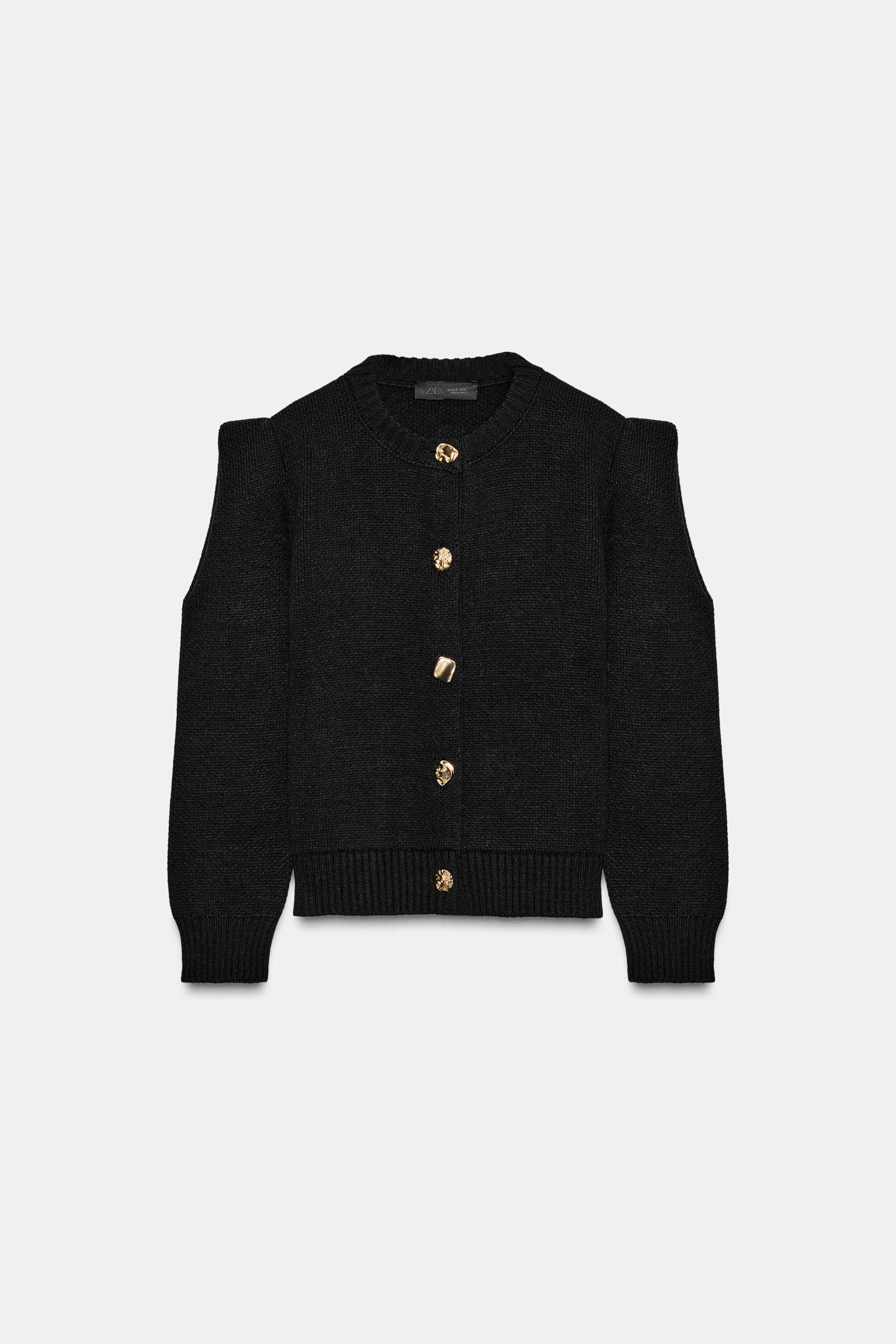 CARDINGAN WITH MARKED SHOULDERS - Black | ZARA United States