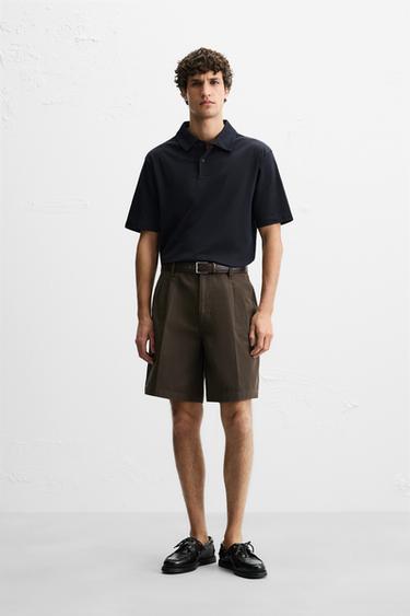 Zaras REGULAR FIT-SHORTS MED VECK - Brun - Bild 0