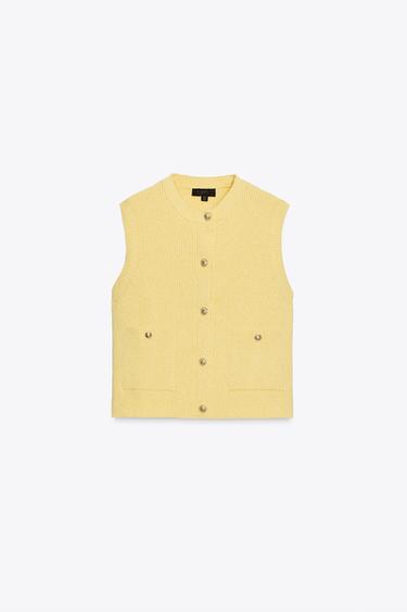 PLAIN KNIT TOP - Yellow by Zara - Image 3
