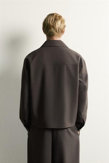 BOXY FIT OVERSHIRT — Brown / Taupe 2