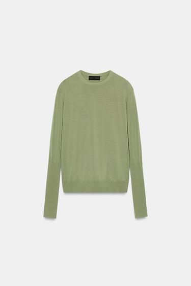 JERSEY PUNTO EXTRAFINO - Verde-seco de Zara