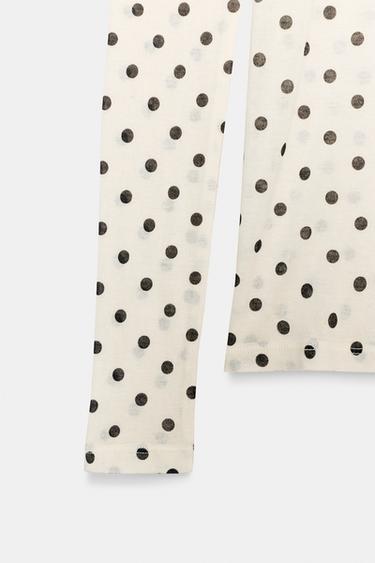 T-SHIRT SUPIMA® À POIS - Noir / Blanc de Zara - Image 4