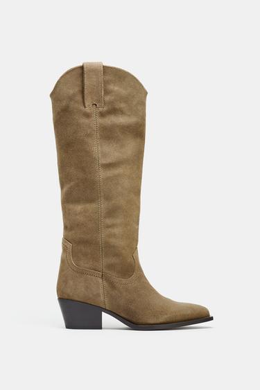 SPLIT LEATHER PLATFORM SANDALS