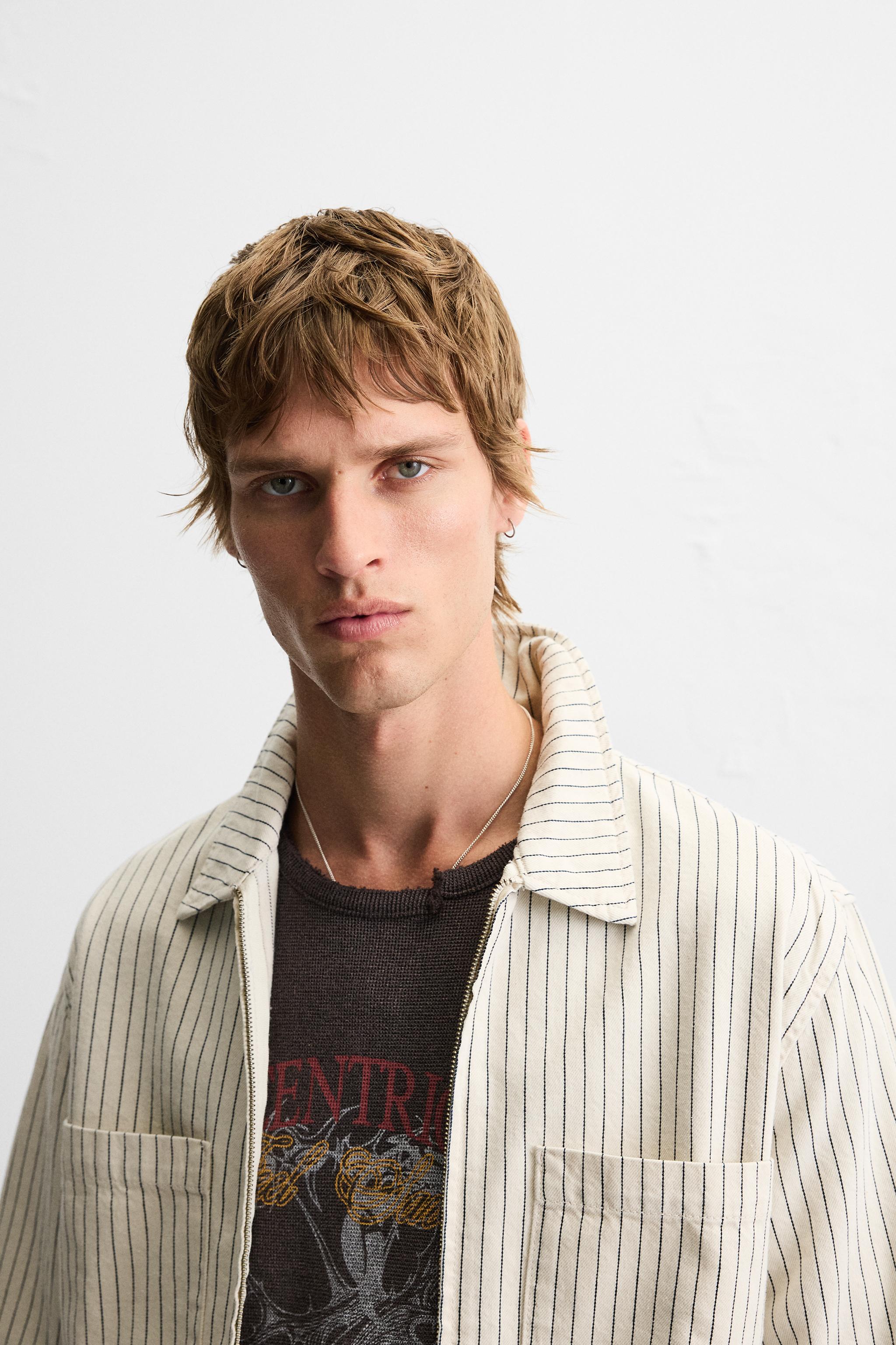 安心★関税込み★ZARA★STRIPED RELAXED FIT OVERSHIRT STRIPED RELAXED FIT OVERSHIRT - White | ZARA United Kingdom