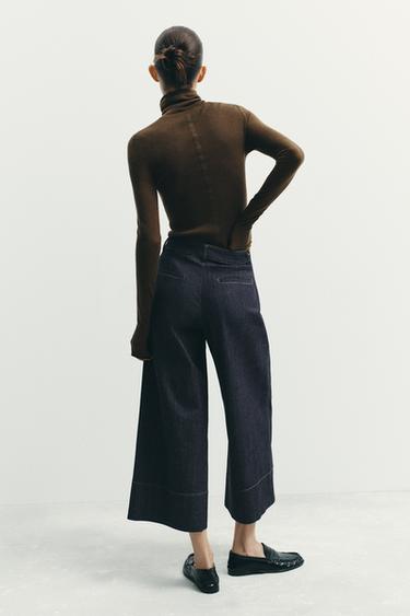 Z1975 CULOTTES DENIM TROUSERS - Blue by Zara