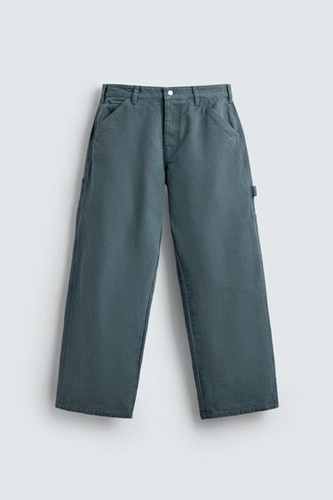 CALÇA BOLSO CARPINTEIRO - Azul-lavado da Zara