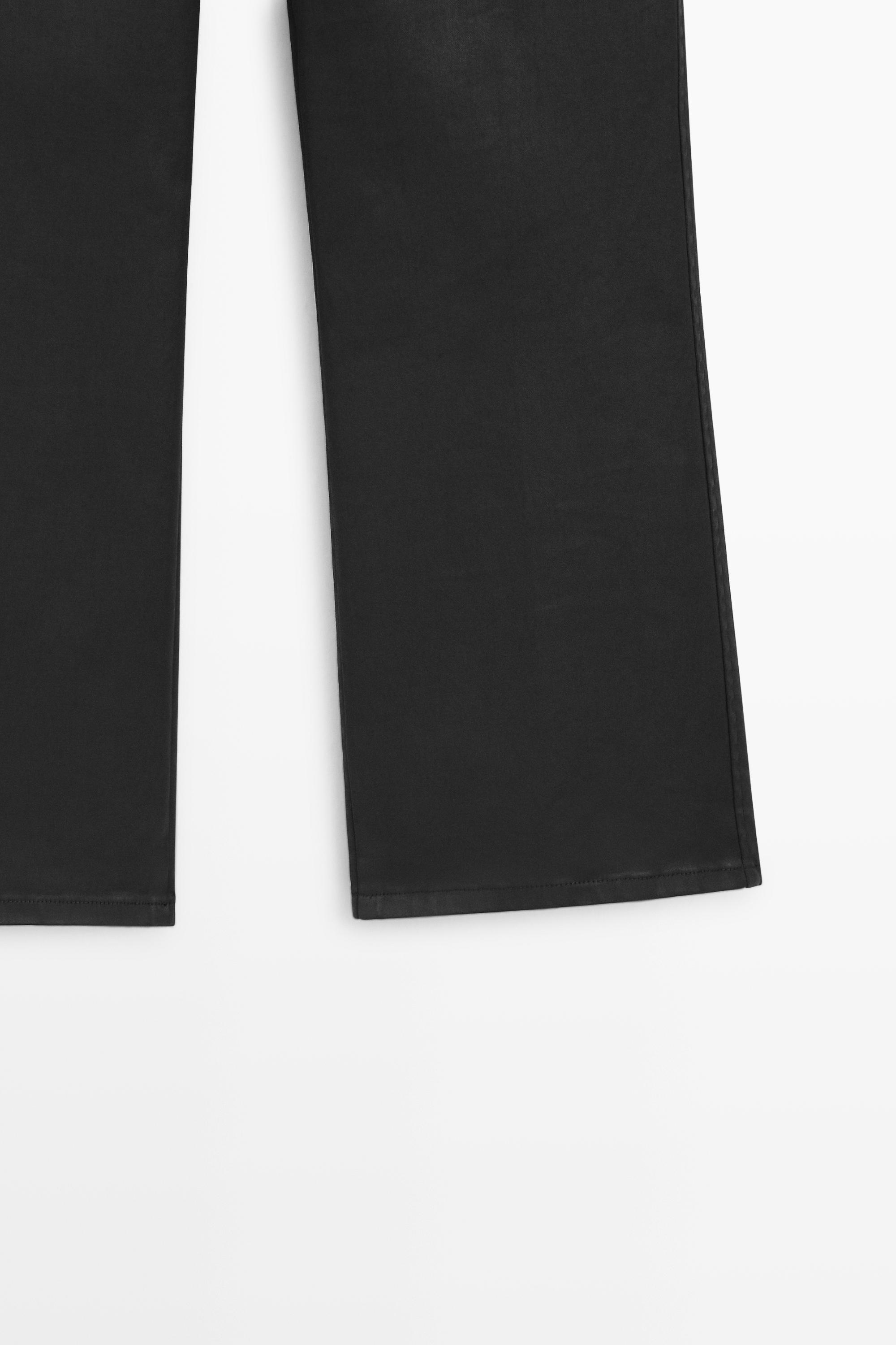 Rubberised cropped flare pants