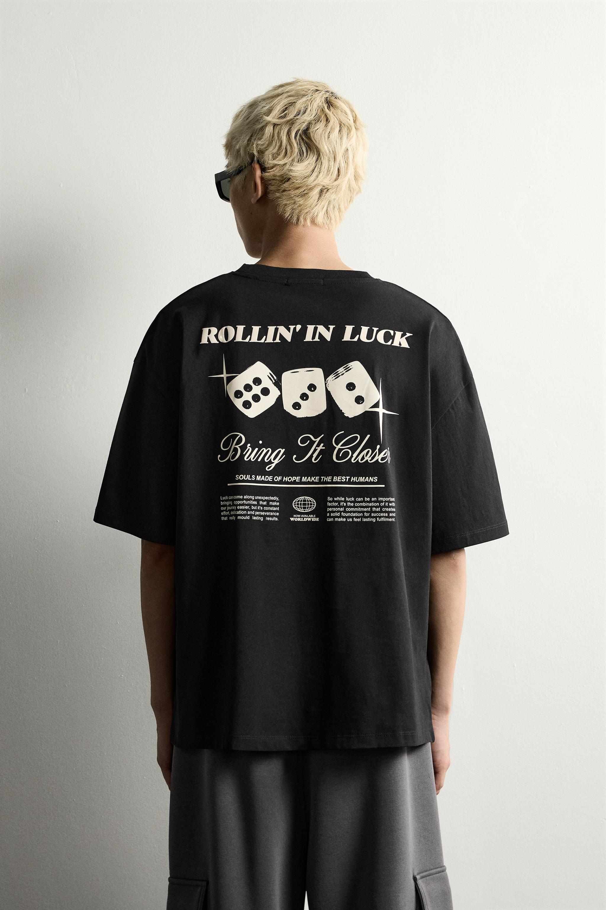 CONTRAST PRINT T-SHIRT - Black | ZARA South Africa
