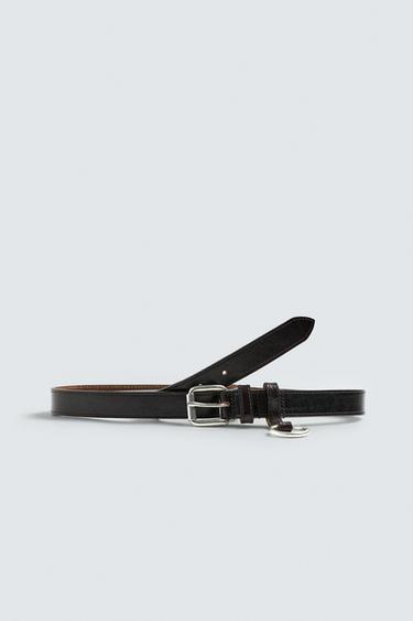 CINTURÓN PIEL APLIQUE - Chocolate de Zara - Imagen 0