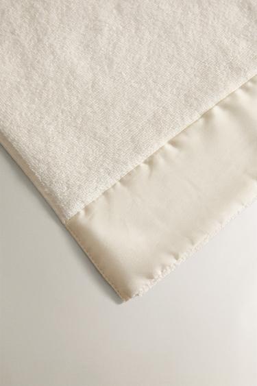 BATH TOWEL WITH FABRIC STRIPE - Oyster-white by Zara - Image 2