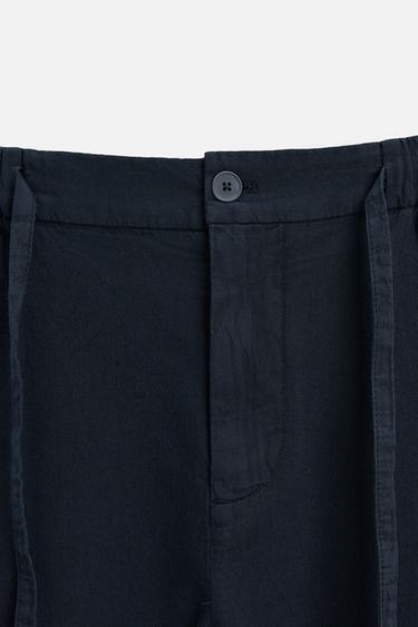 COTTON/LINEN TROUSERS - Bluish by Zara - Image 7