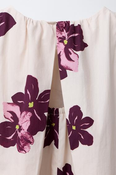 ROBE À IMPRIMÉ FLEURI - Aubergine de Zara - Image 2