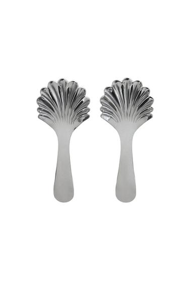 PACK OF STEEL SHELL DESSERT SPOONS - Steel by Zara