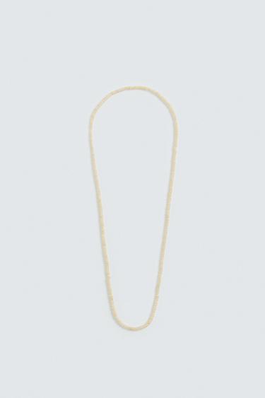 Zara STONE BEAD NECKLACE - Ecru