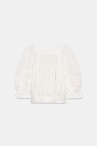 ZW COLLECTION ROMANTIC BLOUSE - Ecru by Zara - Image 4