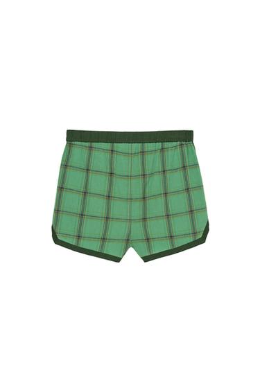 BERMUDA SHORTS WITH CONTRAST CHECK TAPING - Green by Zara - Image 3