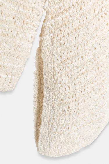 OVERSIZE ASYMMETRIC HEM KNIT JUMPER - ecru-white by Zara - Image 9