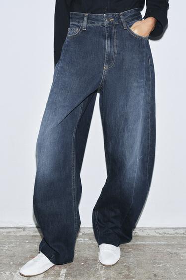 ZW COLLECTION BARREL MID-WAIST JEANS - Mid-blue by Zara