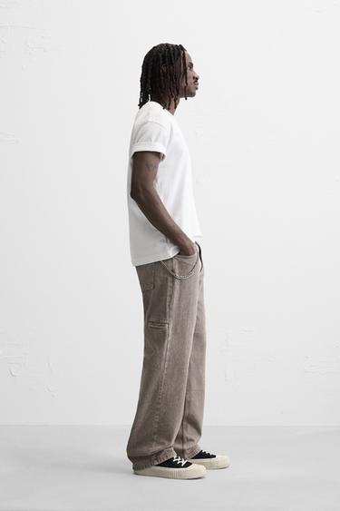 WASHED RELAXED FIT JEANS - Brown marl by Zara - Image 3