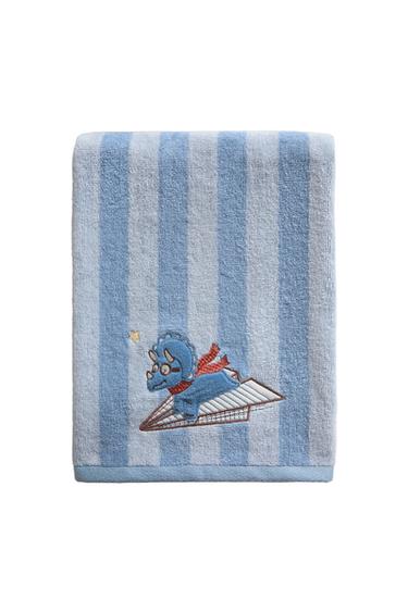 KIDS' DINOSAUR BATH TOWEL - Blue by Zara