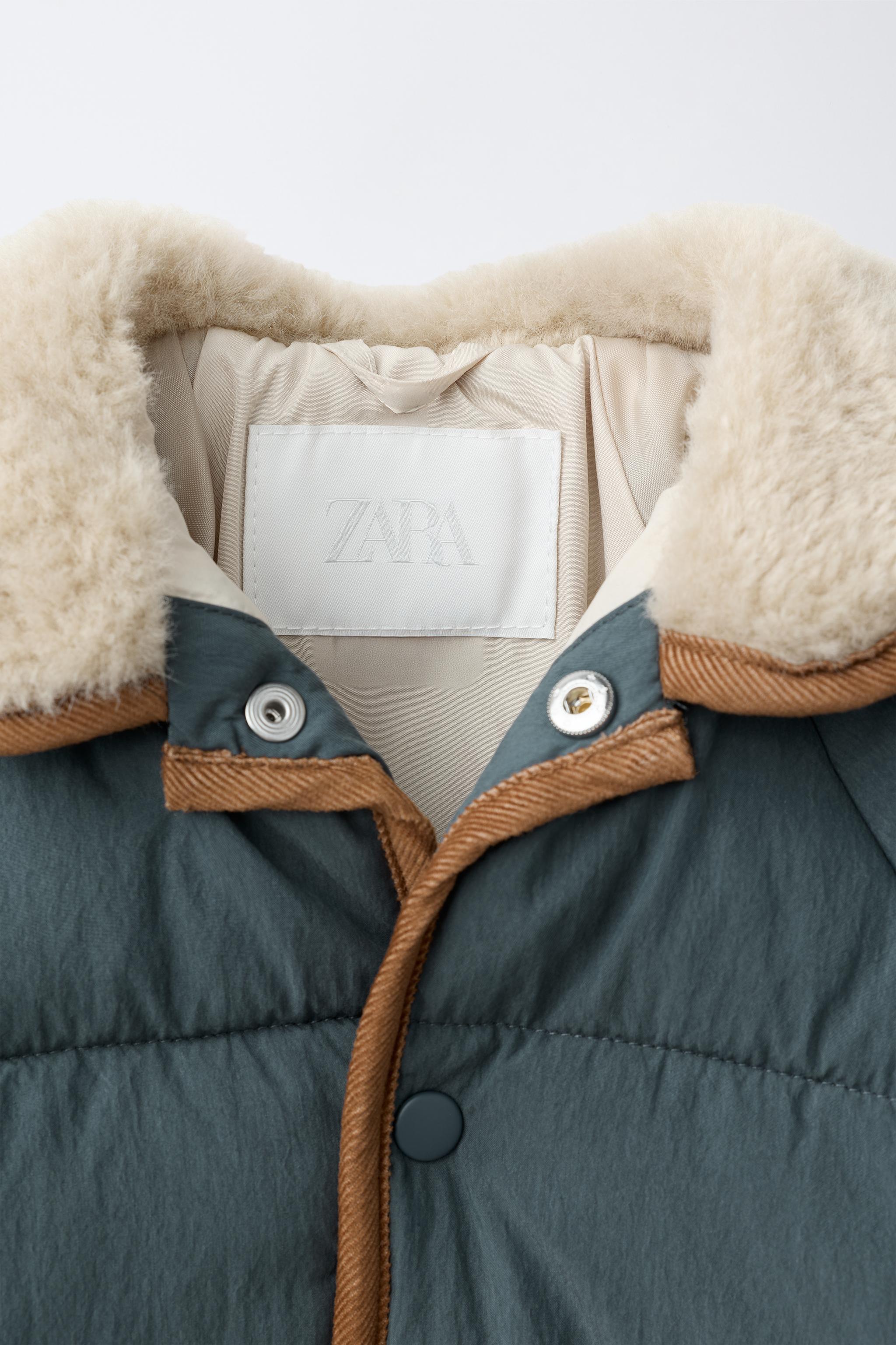 FUR-EFFECT COLLAR JACKET