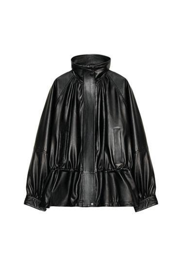 100% LEATHER JACKET ZW COLLECTION LIMITED EDITION - Black by Zara