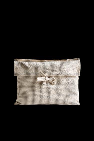 FUNDA COLCHÓN CAMBIADOR BEBÉ CUADROS VICHY. - Gris de Zara