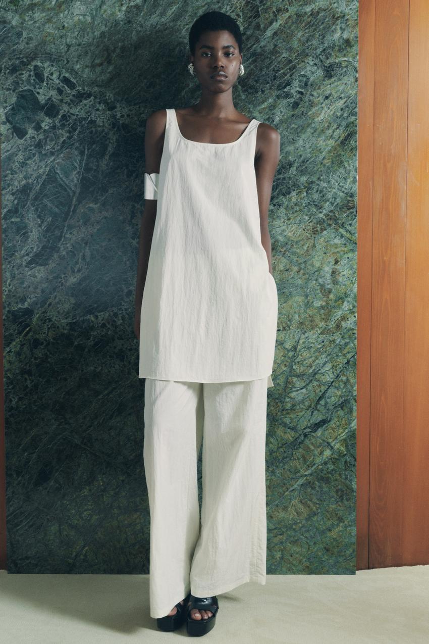 ZW COLLECTION ワイドレッグパンツ - オフホワイト | ZARA Japan / 日本