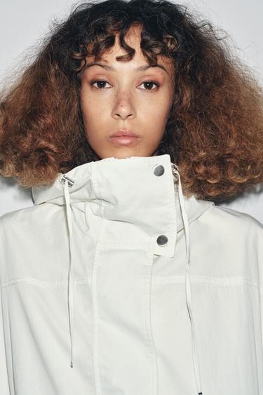 OVERSIZE MULTI-POSITION HOODED PARKA ZW COLLECTION - White by Zara