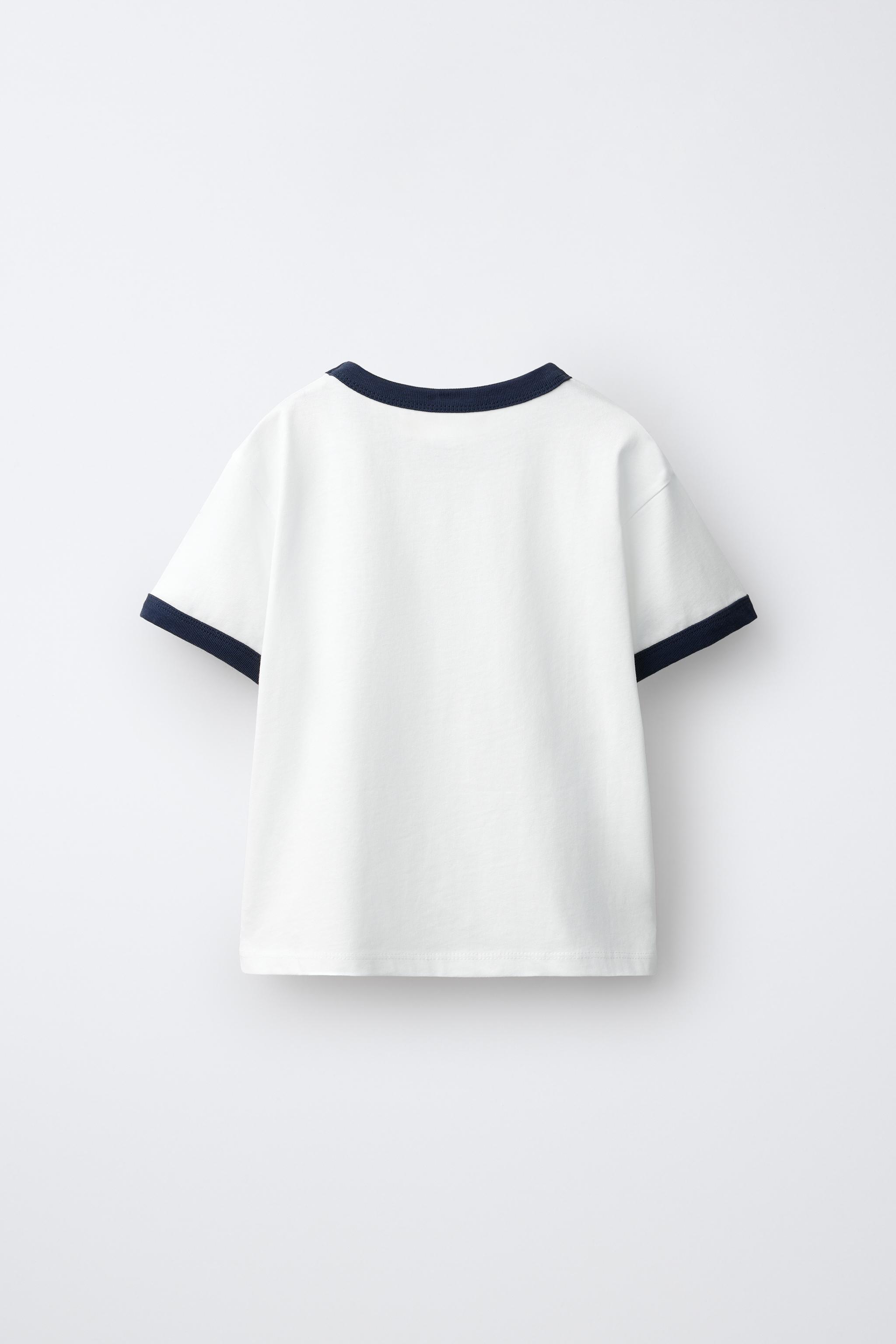 T-SHIRT À LISERÉS EN CONTRASTE