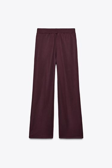 TROUSERS WITH ZIPS - Burgundy by Zara - Image 2