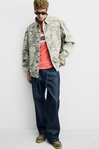 ABSTRACT PRINT OVERSHIRT - camel by Zara - Image 0
