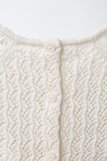 TEXTURED JUMPER AND KNICKERS SET WITH COTTON BLEND AND MULBERRY SILK - Ecru by Zara - Image 2