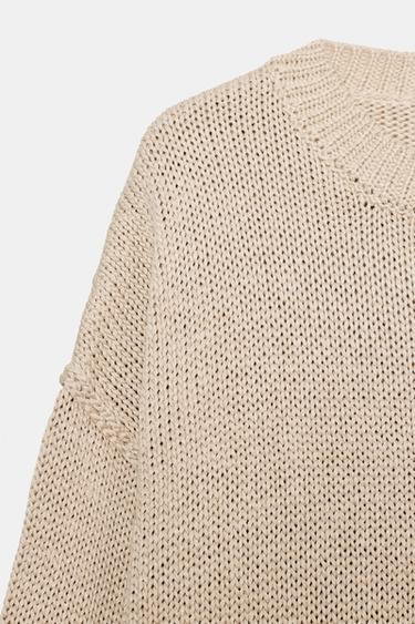 PULL EN GROSSE MAILLE - Beige de Zara - Image 8