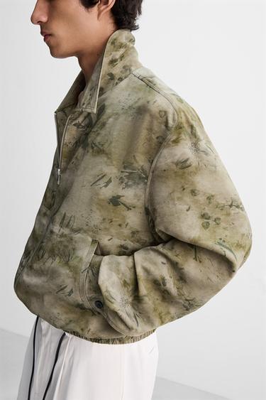 ABSTRACT PRINT BOMBER JACKET - Green by Zara - Image 6